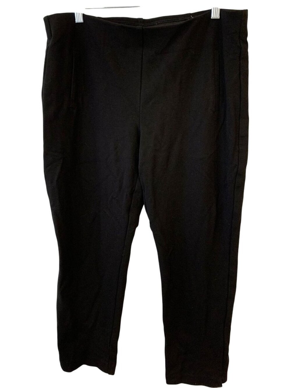 Chico's Sz 2.5 US 14 Black Ankle Pants Straight Stretch Career Office Casual